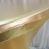 10 pc libera 80 centimetri Dia * 110 cm alti gilded gilt metalli Bronzing elastico Spandex Strech della Tabella di cocktail della copertura del panno