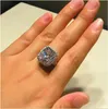 Sona 8 Karat Diamant Silber Queen Ring extra große Diamant Euro-amerikanische Übertreibung Trendseting Farbgrad IJ Hochzeit oder Verlobungsring