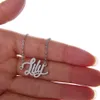 Personalized name necklace for Girl Custom Monogram Name Necklace Design Gold Plating Stainless Steel Charm Lily Nameplate Necklace Nl-2433