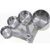 4-Piece Deluxe Stainless Steel Measuring Cups Measuring Spoons Valued Set For Baking Coffee Herb Spice New Wholesale