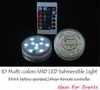 Batería Operada LED Sumergible Fiesta de Boda Luz Base Base Florero Remoto Controlado LED Lámpara de Vela Impermeable Lámpara Floralitos Decoración