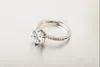 Brudbröllop smycken mode kristall ring kubik zirconia ringar rhinestone silverpläterad ring för kvinnor förlovnings party smycken
