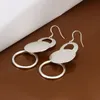 Brand new sterling silver plated Dual sand O Earrings DFMSE012,women's 925 silver Dangle Chandelier earrings 10 pairs a lot