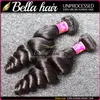 Wefts 9A Brazilian Hair Weft 1PC/Lot Remy Virgin Human Natural Black Color Loose Wave Curl Bundles Retail BellaHair