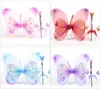 Enfants Filles Papillon cosplay accessoires 3pcs ensembles Ailes bandeau Fée bâton Enfants Holloween Noël Festivals Costume Ball Angel Party A08