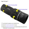 Halebor 16x52 Single Focus Optic Lens Day Night Vision Armoring Travel Monocular Telescope Scope with Universal Clip 1PCLOT8851907