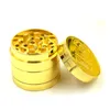 40 * 36mm 4 Layer Gold Pepper Grinders Metal Herb Grinder Hand Muller Tobacco Grinder Zinc Alloy CNC Tänder Grinders Gratis frakt MKK185