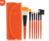 DHL Professional 7 PCS Paintbrushes of Makeup Brushes Set Tools Makeup toalettartikit Ullmärke Make Up Brush Set Case PY2523720