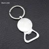 Bierflesopener Sleutelhanger Ringen DIY voor 25mm Glas Cabochon Sleutelhangers Legering Keuken Gereedschap Mannen Geschenken Sieraden Graveerbare Sleutelhangers DHL