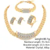 Druhna Zestaw Biżuterii Diamentowe Pierścienie Naszyjnik Bransoletka Kolczyki Wedding Party Jewellery Sets Indian Afryki Jak Dubai 18k Gold Biżuteria Zestawy