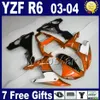 Laagste prijs Fairing Kit voor YZF600 Yamaha YZF R6 2003 2004 Wit Zwart West Vogelvakken Set YZF-R6 YZFR6 03 04 FH81 +7 Geschenken