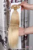 100 Strands Straight Pre Bonded Keratin Fusion U Tip Hair Extensions Nail Tip Indian Remy Human Hair #24 Natual Blonde 0.5g/s