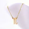 26 Letters Initials Gold plated Disc Pendant Necklace for Women Stainless Steel Simple Script Font Charm necklaces NL-2457