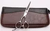 C8000 6 "JP 440C Aanpassen Logo Blue Stone Professionele menselijke haarschaar Barbers 'Snijden Dunning Shears Left Hand Scissors Style Tools