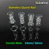 14mm Domeless Quartz Nail 100% Real Material 18mm Kvinna Man Rökning Tillbehör Gemensamma naglar för Rips och DABS Oil Rigs Glass Bongs