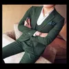 Smoking da sposa slim fit Grigio verde Groomsmen Abiti da cerimonia Custom Made Best Man Wear Abiti da sposa per uomo (giacca + pantaloni + gilet)
