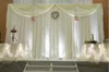 1ピースMOQホワイトカラー3M * 6Mシャインニットファブリック125GSM高品質の背景のための結婚式の使用のためのカーテン