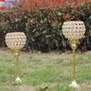 Nieuwe metalen vergulde kaarshouder met kristallen bruiloft kandelaar / centerpiece decoratie Candlestick 1 set = 2 stuks