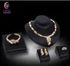 Mode Dubai Schmuck-Set Kostüm Schmuck Party Halskette Sets Mode 18k Gold Überzogene Kristall Frauen Hochzeit Braut Party Schmuck Sets