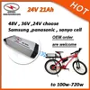 Индивидуальная емкость 7S7P 24В литиевая аккумуляторная батарея Тип задней стойки 24В Электрический велосипедный аккумулятор 21Ач с батареей Samsung для двигателя 700 Вт