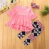 Neue Ankunft Baby Kleidung Set Neugeborenes Baby Mädchen Kinder Kleidung Langarm Unregelmäßige Volants Kleid Tops + Blumen Hosen Outfits 2Pcs Set Kleidung