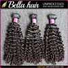 BellaHair® Onverwerkte 8A Braziliaanse Bundels Virgin Hair Extensions Human HairWeave Natuurlijke Kleur Body Recht Losse Golf Krullend