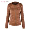 Wholesale- AKSLXDMMD Plus Size 7XL Leather Jacket Women 2017 New European American Hat Detachable Long Sleeve Zipper Leather Jackets LH373