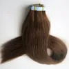 100g 40pcs Glue Tape Hair Extensions Brazilian Indian Remy Human Hair 18 20 22 24inch 6Medium Brown Skin Weft Hair1921109