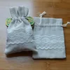 Lace Linen Gift Pouch 8x10cm 9x12cm 9x15cm pack of 50 Party Favor Jute Bag Sack