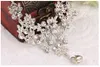 Teardrop Rhinestone Bridal Jewelry Sets Wedding Dress Jewelery Accessories Earrings Necklace,Ear Clip & Sautoir for Bride Red White