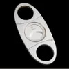 Fashion High-Grade Portable Silver Stainless Steel Cigar Cutter Knife Scissors Cut Tobacco Cigar Devices with Box Pocket Size Knife4281554