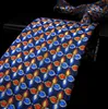 P14 Extra Lange Größe Floral Karierte Multicolor Navy Mens Krawatten Krawatten 100% Seide Jacquard Woven Handmade
