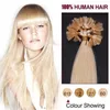vente en gros -200s / pack 1g / s 14 '' - 24 "Kératine Stick u Extensions de cheveux humains cheveux malaisiens 24 # blond moyen dhl Expédition rapide