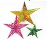 Kleurrijke Shiny Craft Paper Star Hollow lampenkap Lantaarns Star Shape Party Decoratie voor Kerst Huwelijk Party Lampenkap Decoratie