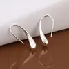 Tout nouveau crochet d'oreille gouttelettes d'eau plaqué argent sterling DFMSE004, boucles d'oreilles lustre pendantes en argent 925 pour femmes 10 paires par lot