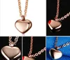 العلامة التجارية الجديدة روز الذهب القلب لتصميم الحب قلادة قلادة الفولاذ الصلب المرأة أزياء صديقة / زوجة هدايا مجوهرات رومانسية