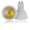 GU10 6W COB LED Reflektory Ściemniane AC110-240V Plastikowe aluminiowe dom światła punktowe (zimna / ciepła biała lampa) Darmowa Wysyłka 50 sztuk / partia LVD UL VDE
