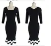 Robe de travail en gros-business élégante sirène bureau manches 3/4 femmes mode gaine crayon noir moulante femme robe formelle btyb bateau gratuit