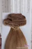 Honey Blonde Natural Human Human Hey Clip in estensioni 70g 100g 120 g di spessore lisci diritti di seta # 27 clip remy brasiliani su tessitura