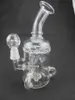 Transparent recycler glass hookah, carta oil rig pipe, 14mm joint, factory direct sales, welcome to order