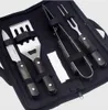 Il nuovo strumento portatile BBQ Set set di griglia in acciaio inox set clip + coltello + forcella + strumenti di cottura pala