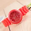 Fashion Casual Shadow Style Rosegold Colorful Women Men Geneva Titta på gummi Silikongodis Jelly Silicone Quartz handledsklockor Fre2883635