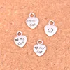 240pcs Antique Silver Plated heart love my cat Charms Pendants for European Bracelet Jewelry Making DIY Handmade 12*9mm