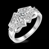 Free Shipping New 925 Sterling Silver fashion jewelry Flash diamond Exquisite diamond With Pave zircon ring hot sell girl gift 1750