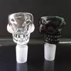 100 Stks Glas Skull Herb Houder Kom 14.5mm / 19mm Joint 7mm Dikke 5 kleuren voor Percolators Ash Catcher Gratis DHL