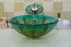 Bathroom tempered glass sink handcraft counter top round basin wash basins cloakroom shampoo vessel bowl HX010