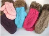 Женские варежки из искусственного меха зимние вязаные Холтер перчатки варежки для женщин 12 пар / лот Бесплатная доставка