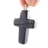 Semi-Precious Stone Cross Pendant för halsband Real Natural Stone Pendant 24pcs / lot grossist