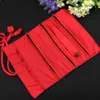 Luxury Silk Brocade Smycken Travel Roll Bag Floral Drawstring Kosmetisk lagringsäck Stor dragkedja Fällbara Kvinnor Makeup Bag 50pcs / Lot