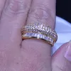 Size 6/7/8 New Arrival Top Selling Luxury Jewelry 10KT Yellow Gold Filled Finger Ring Pave White Sapphire Sparkling CZ Diamond Women Ring